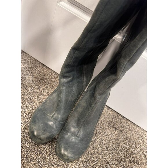 Miz Mooz Ladies Victorian Button Zip Grey Blue Boots Heel 8/8.5 - Picture 2 of 6